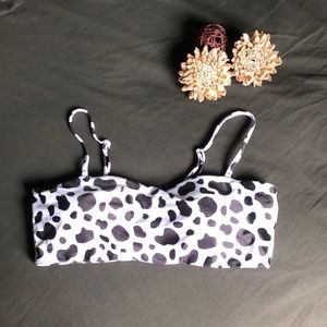 Animal Print Bikini Top 🐄